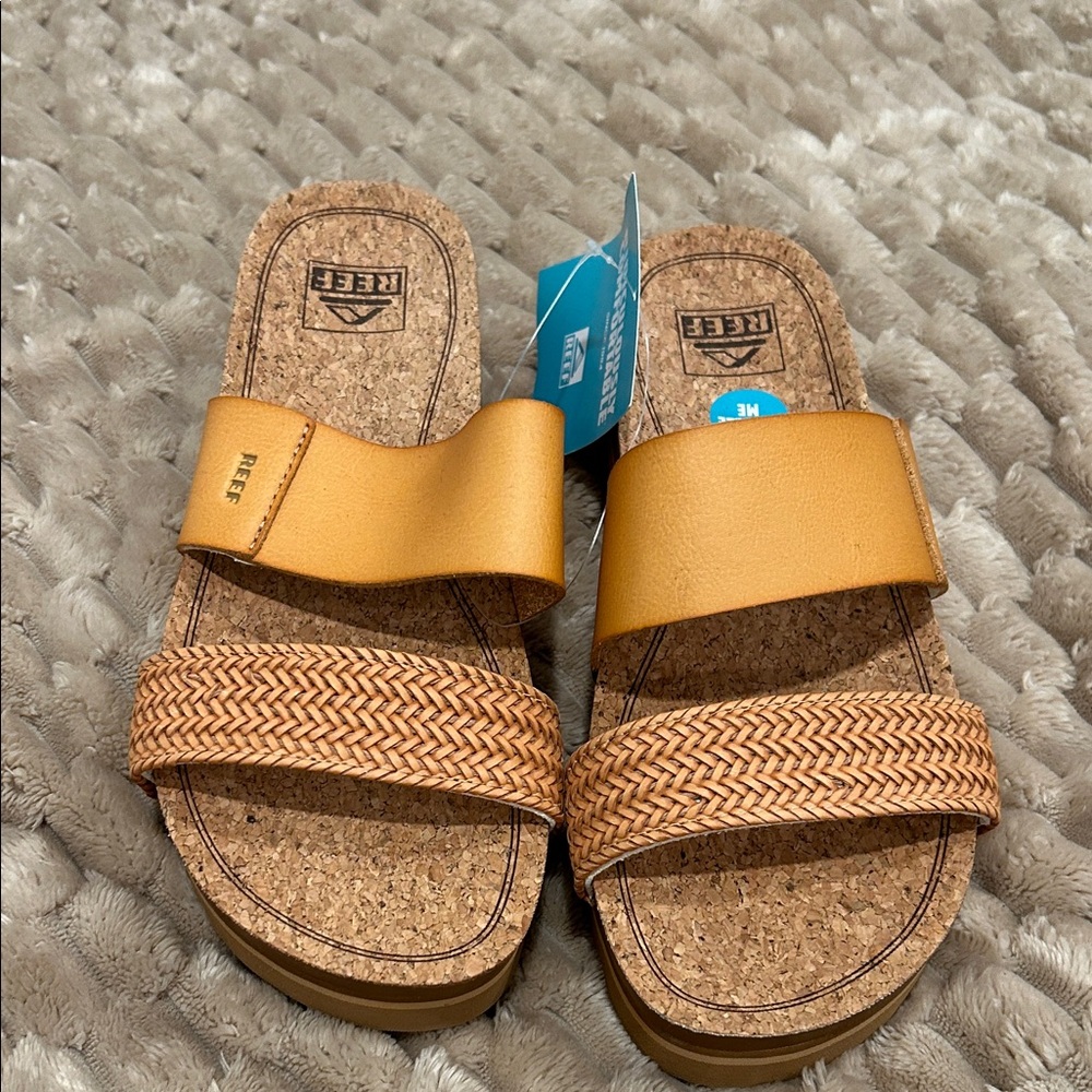 Reef Womens Brown Slide Sandals